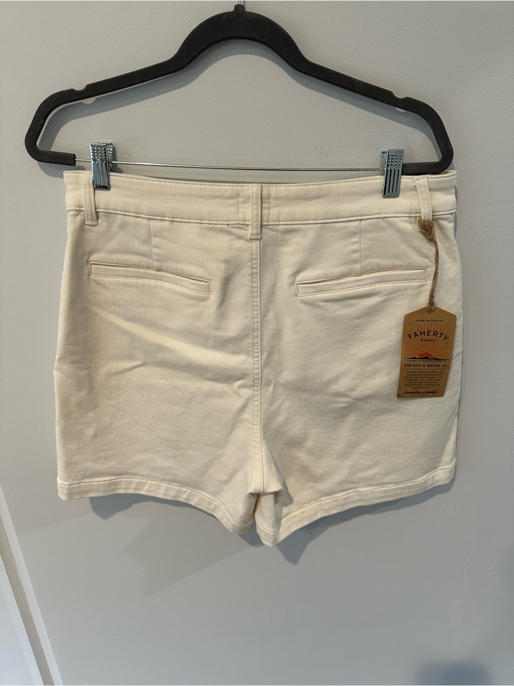 Faherty Off-White High-Rise Stretch Terry Women’s Shorts